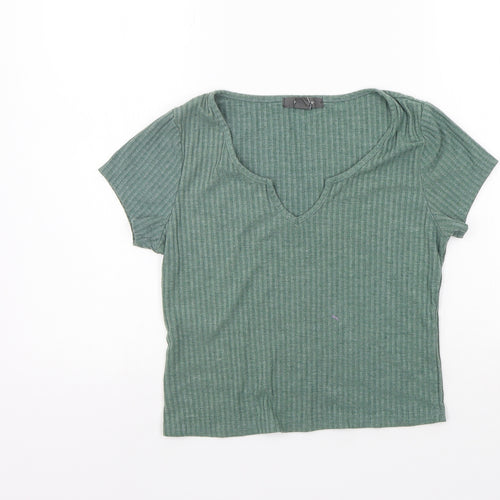 PRIMAKR Womens Green   Basic T-Shirt Size S