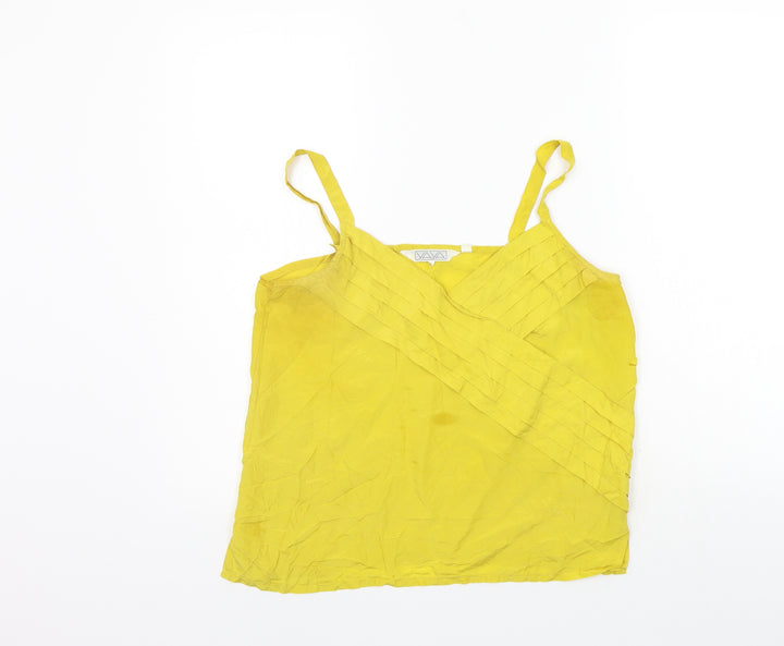 YAYA Womens Yellow Basic Tank Size 10