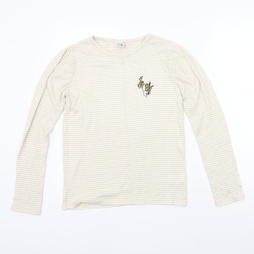TU Girls Beige Striped  Pullover Jumper Size 12 Years