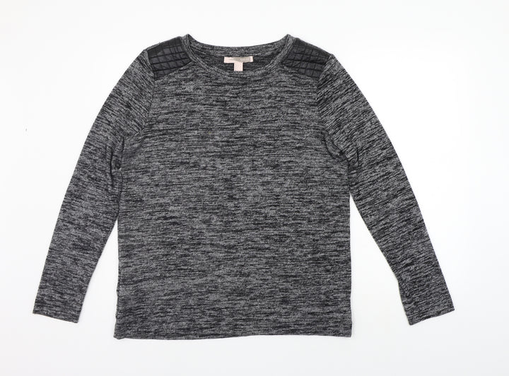 FOREVER 21 Womens Grey Geometric Pullover Jumper Size L - washable mark