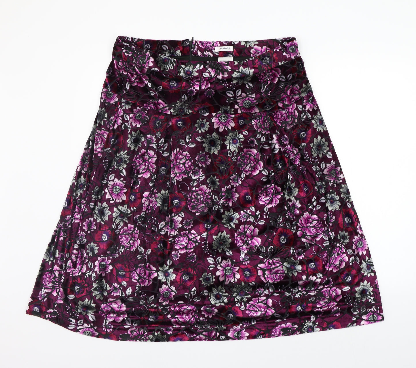 Damart Womens Purple Floral  A-Line Skirt Size 20