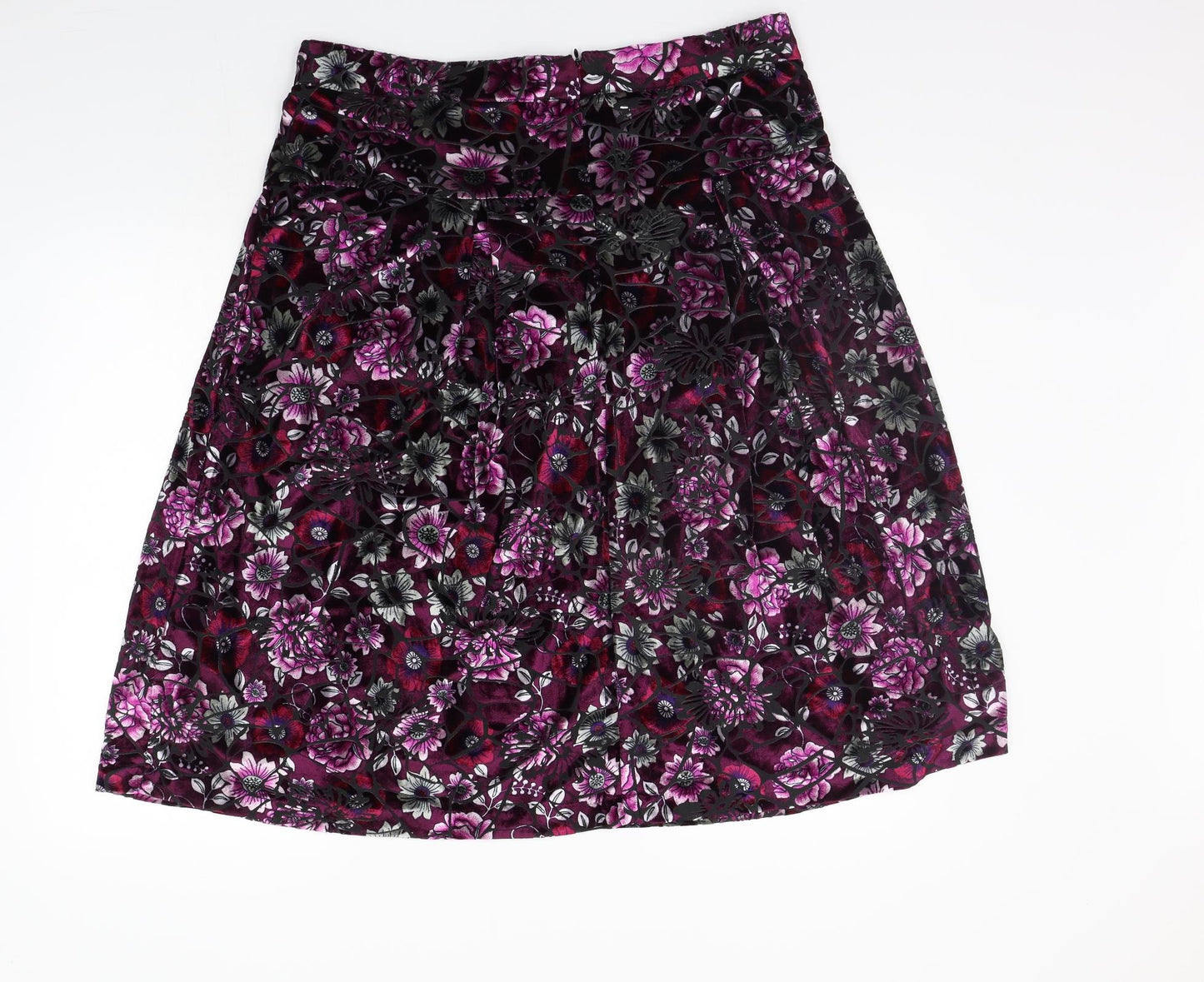 Damart Womens Purple Floral  A-Line Skirt Size 20