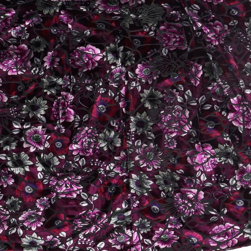 Damart Womens Purple Floral  A-Line Skirt Size 20