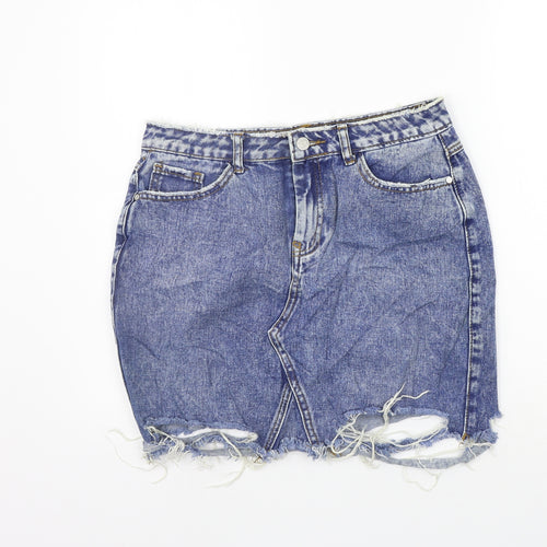 Missguided Womens Blue   A-Line Skirt Size 12