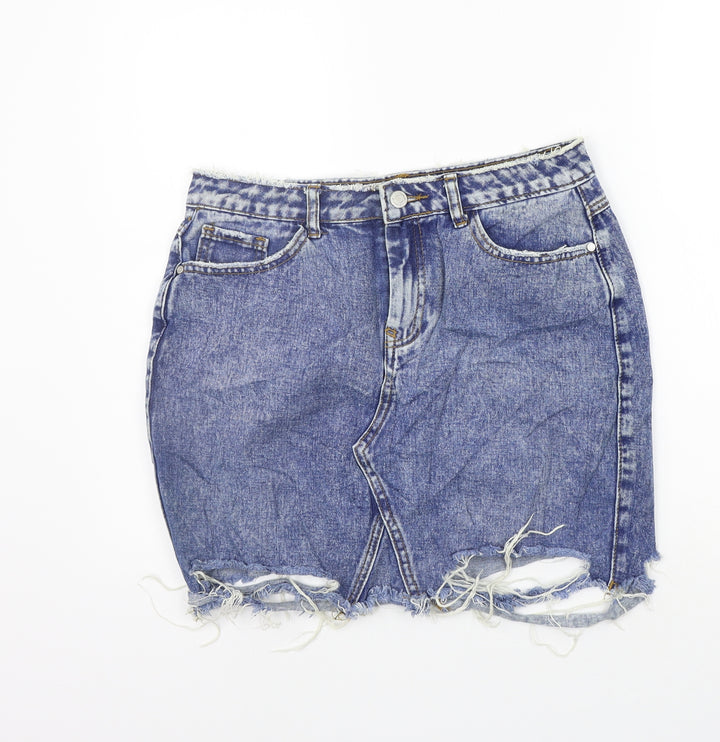 Missguided Womens Blue A-Line Skirt Size 12