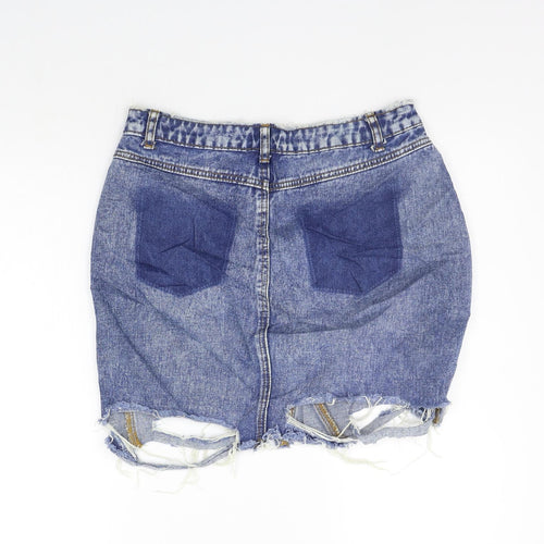 Missguided Womens Blue   A-Line Skirt Size 12