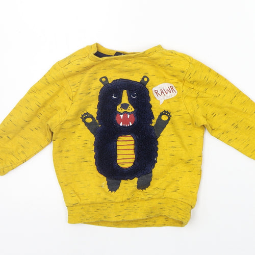 George Girls Yellow   Pullover Jumper Size 2 Years  - BEAR