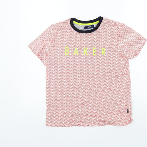 Ted Baker Boys Red Geometric  Basic T-Shirt Size 11 Years  - washable mark