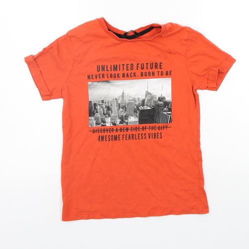 George Girls Orange   Basic T-Shirt Size 8-9 Years