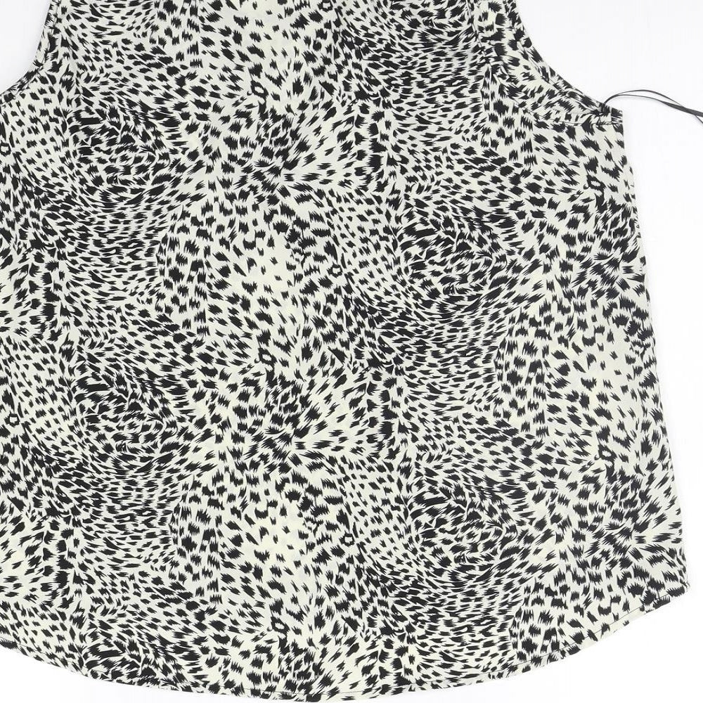 Atmosphere Womens White Animal Print  Basic Tank Size 14
