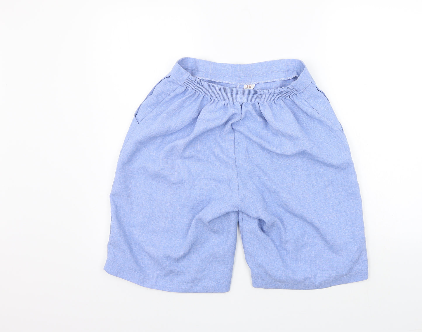 Preworn Womens Blue   Sweat Shorts Size 16 - Elastic Waist Band