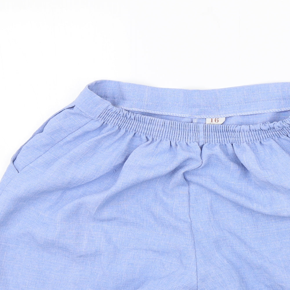 Preworn Womens Blue   Sweat Shorts Size 16 - Elastic Waist Band