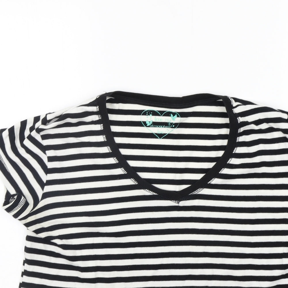 Atmosphere Womens Black Striped  Basic T-Shirt Size 14  - washable mark