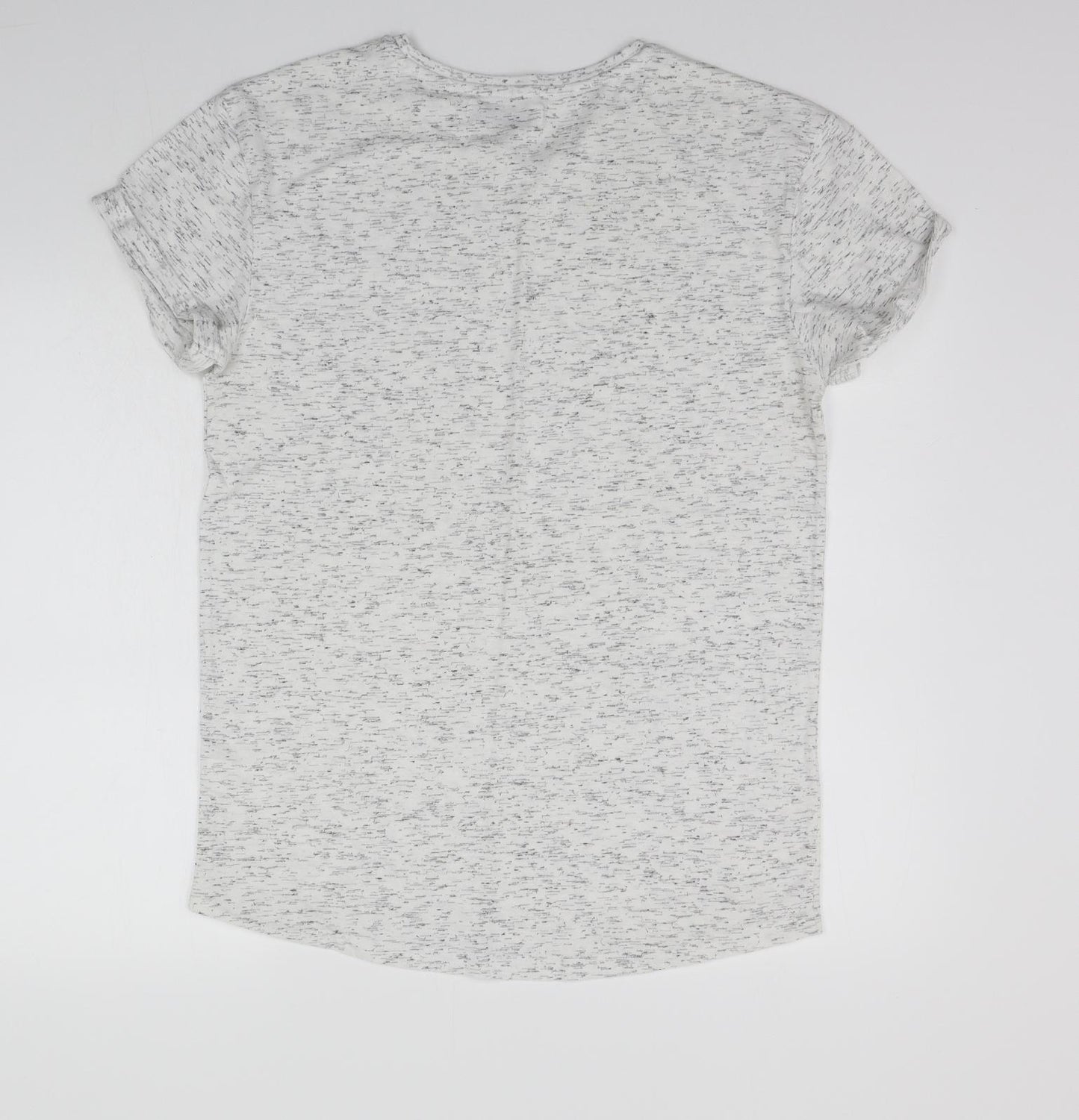 Primark Womens White Geometric  Basic T-Shirt Size L
