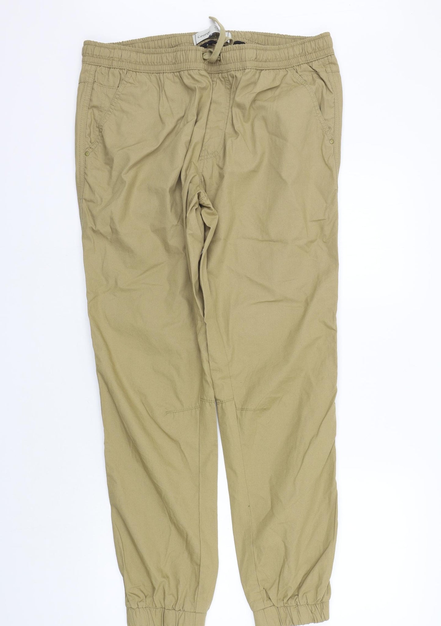 George Mens Beige   Trousers  Size L L28 in - Elastic Waist Band