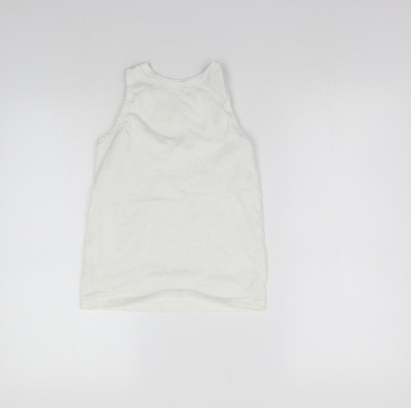 George Boys White   Basic Tank Size 11-12 Years  - washable mark