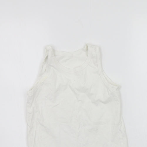 George Boys White   Basic Tank Size 11-12 Years  - washable mark