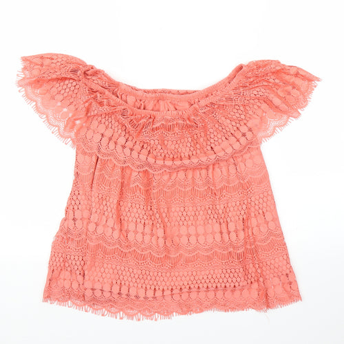 Preworn Womens Pink   Basic Blouse Size 14