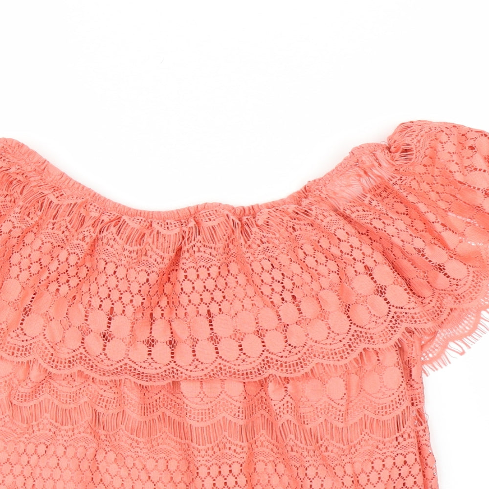 Preworn Womens Pink   Basic Blouse Size 14