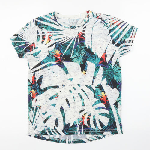 Primark Boys Grey Floral  Basic T-Shirt Size 10-11 Years