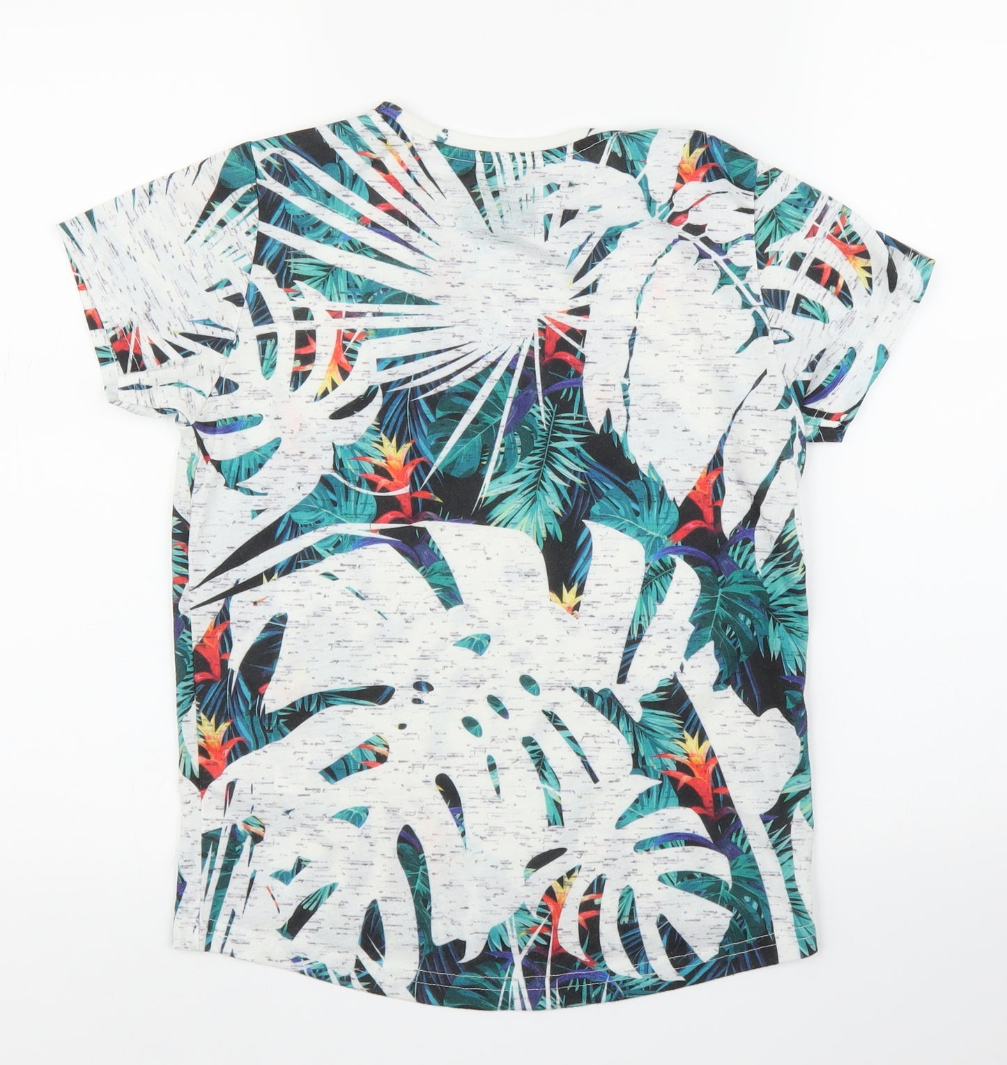 Primark Boys Grey Floral  Basic T-Shirt Size 10-11 Years