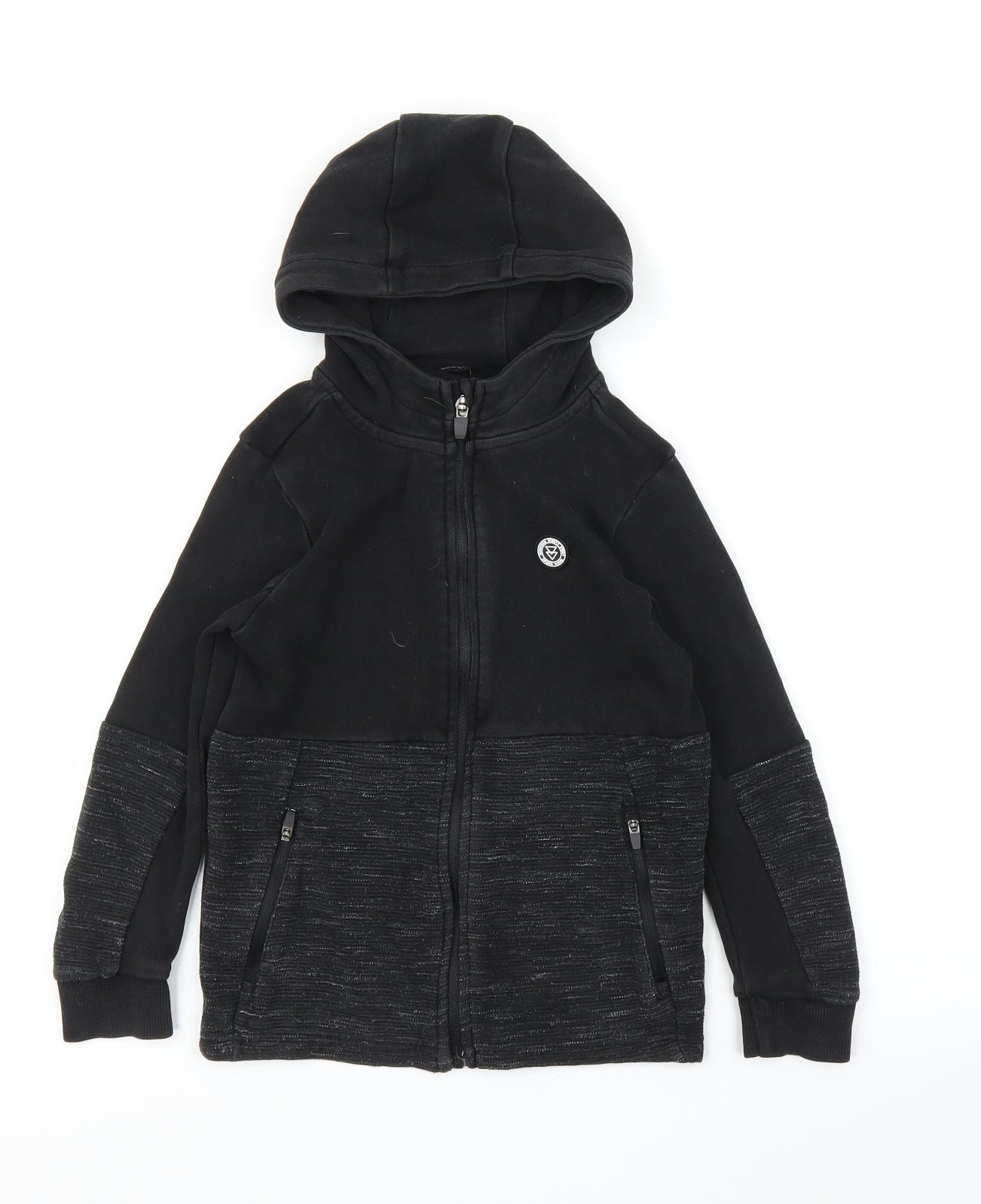 George Boys Black   Full Zip Hoodie Size 7-8 Years