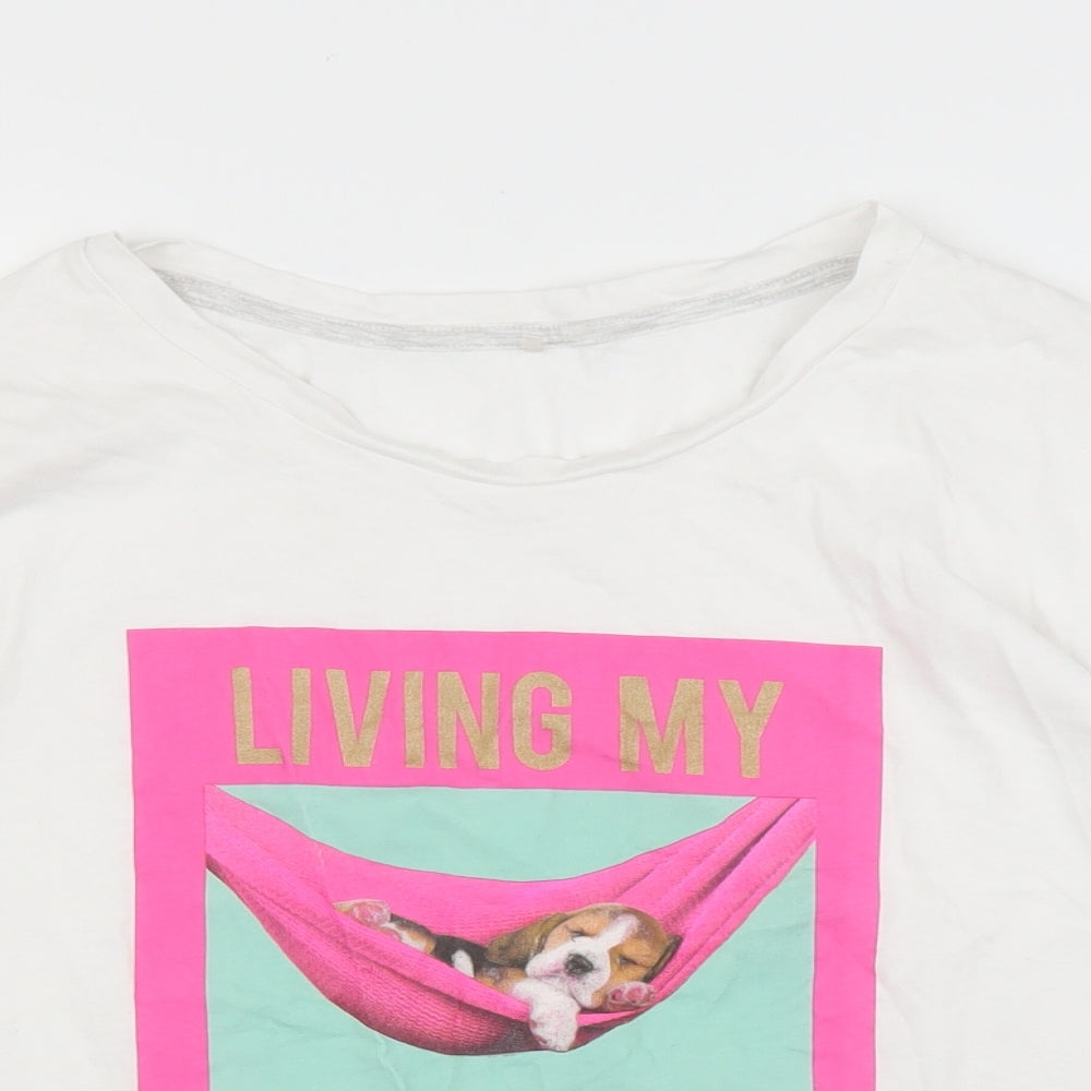 Preworn Womens White   Basic T-Shirt Size 12