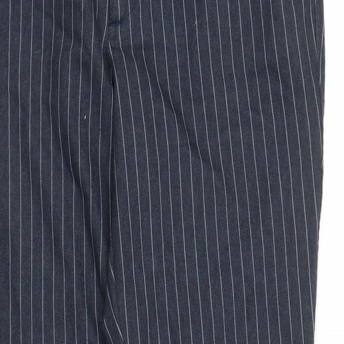 Preworn Womens Blue Striped  Carrot Trousers Size 32 in L29 in