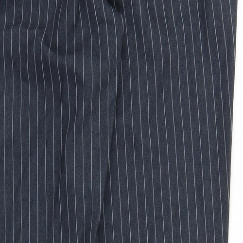 Preworn Womens Blue Striped  Carrot Trousers Size 32 in L29 in