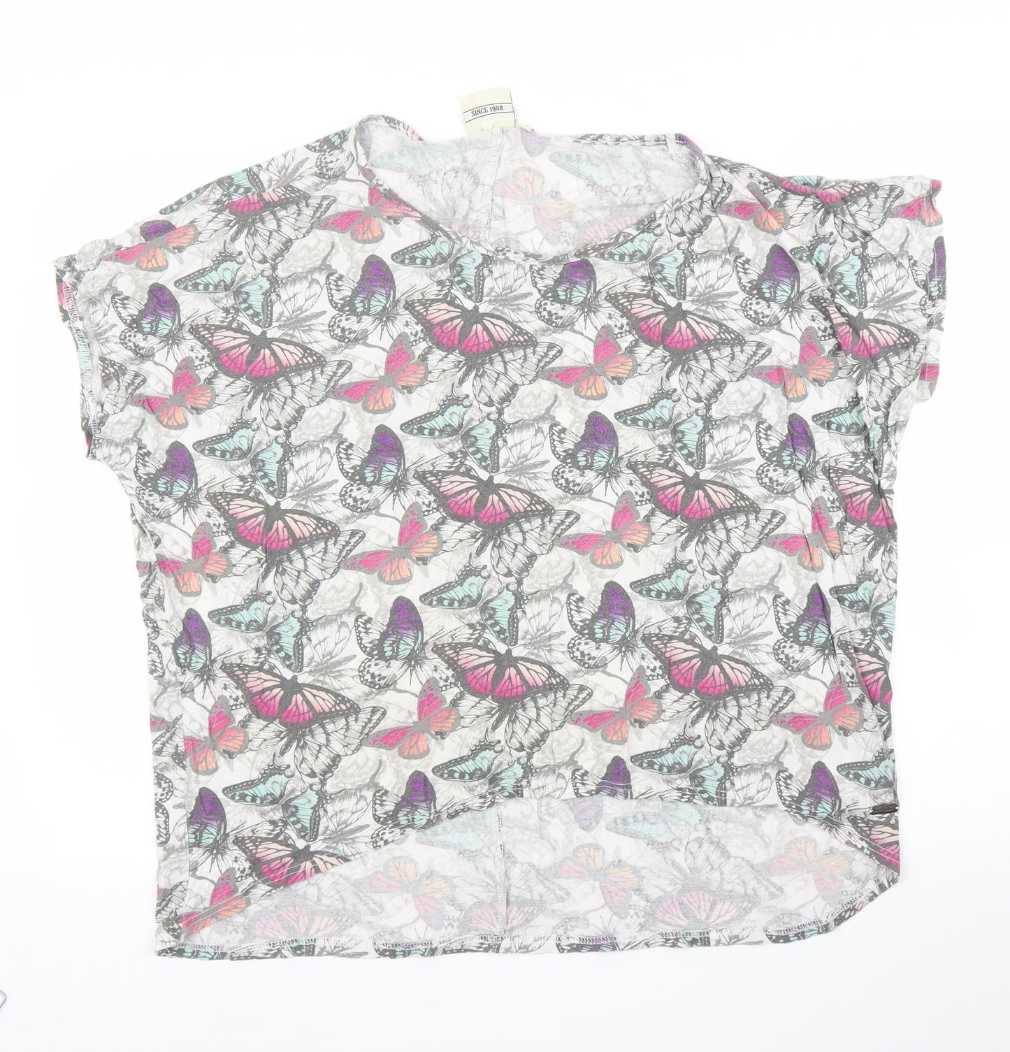 Lee Cooper Womens Grey Animal Print  Basic Blouse Size 16  - Butterfly