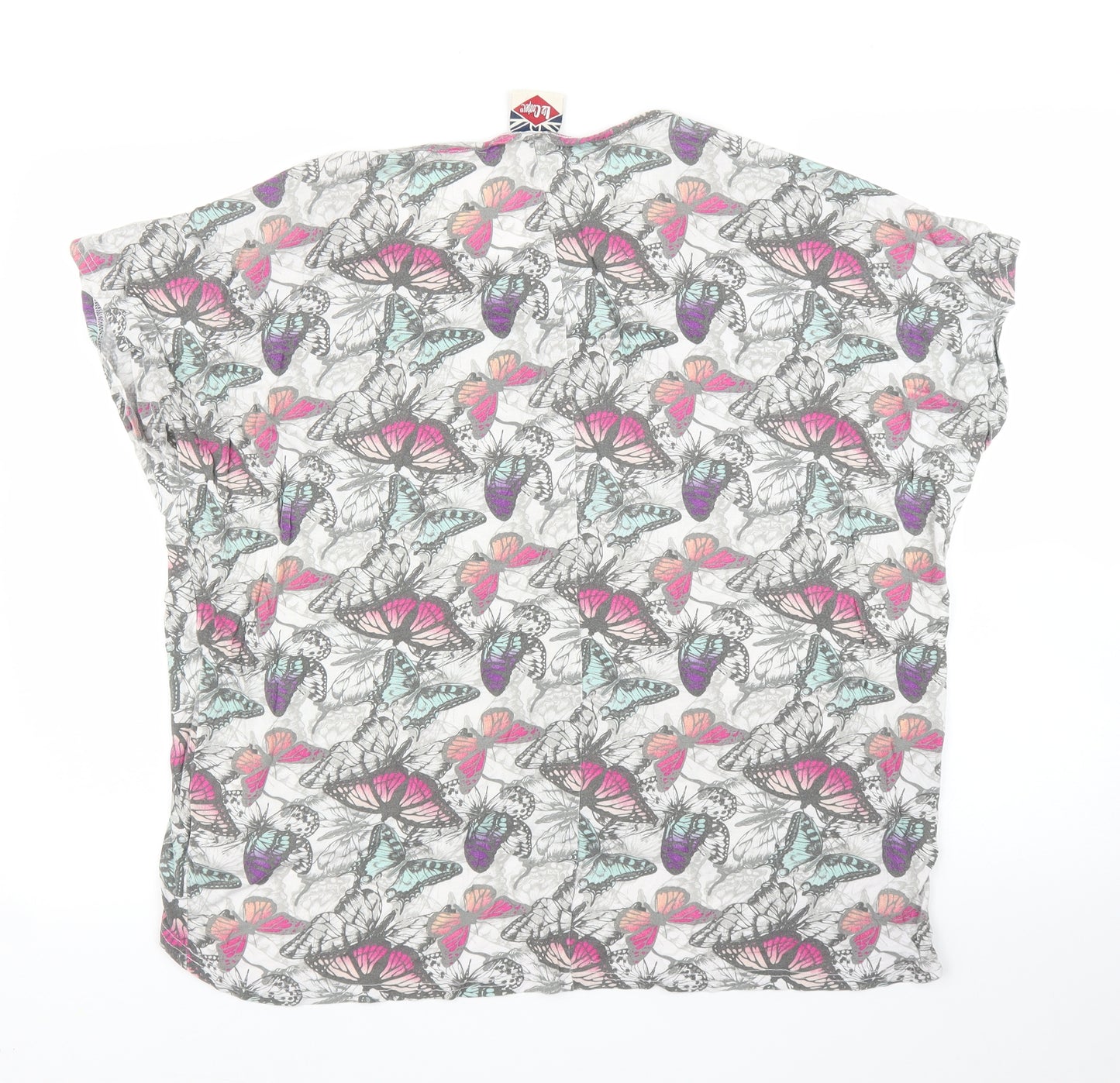Lee Cooper Womens Grey Animal Print  Basic Blouse Size 16  - Butterfly