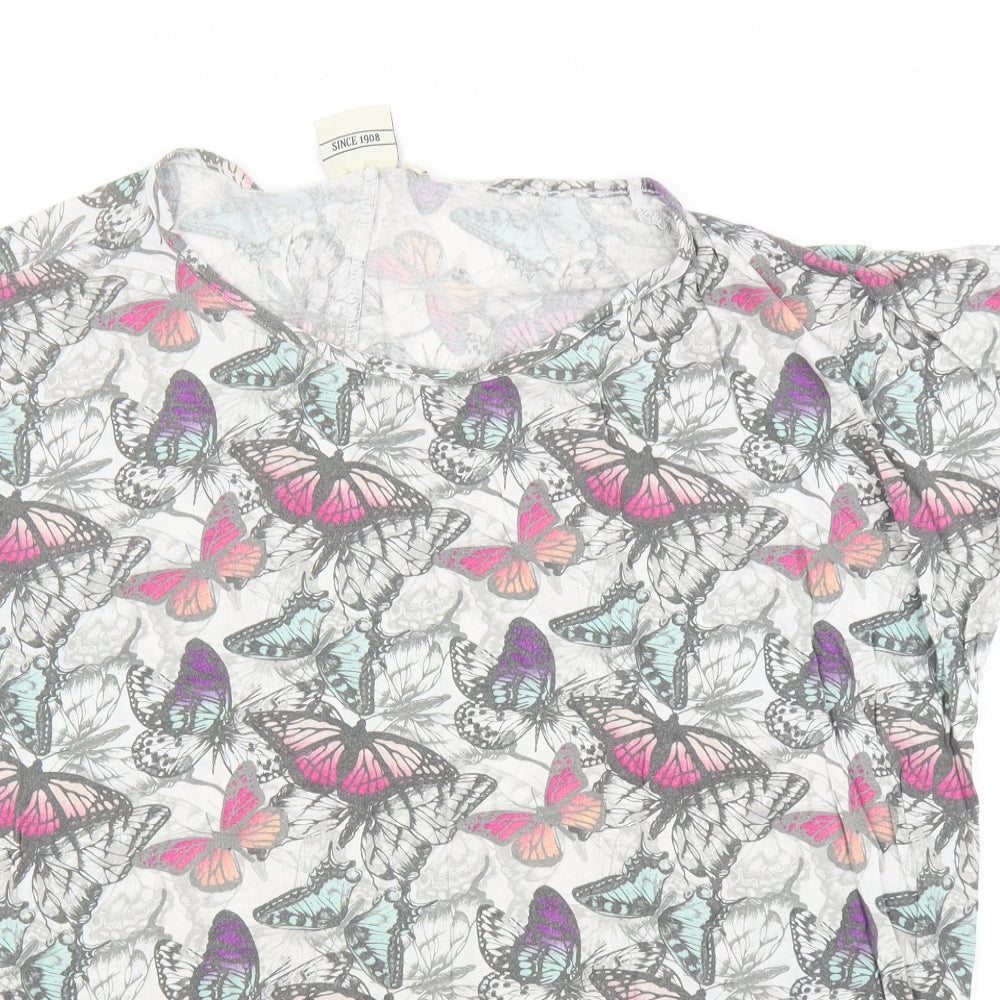 Lee Cooper Womens Grey Animal Print  Basic Blouse Size 16  - Butterfly