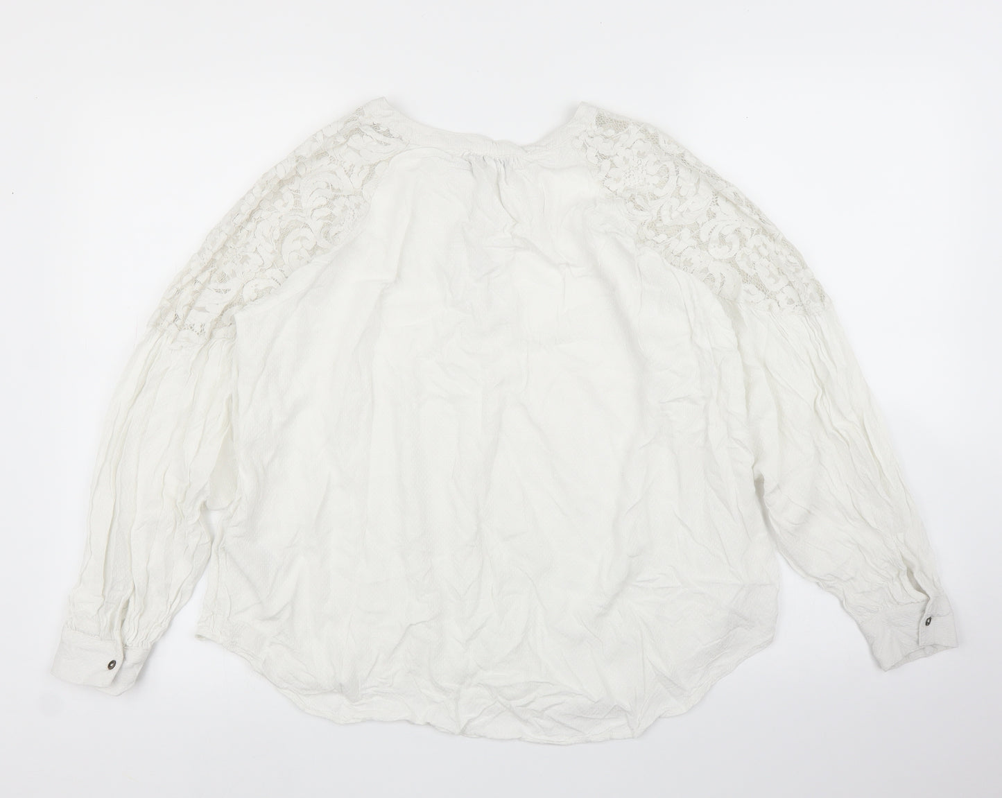 M&S Womens White Floral  Basic Blouse Size 16