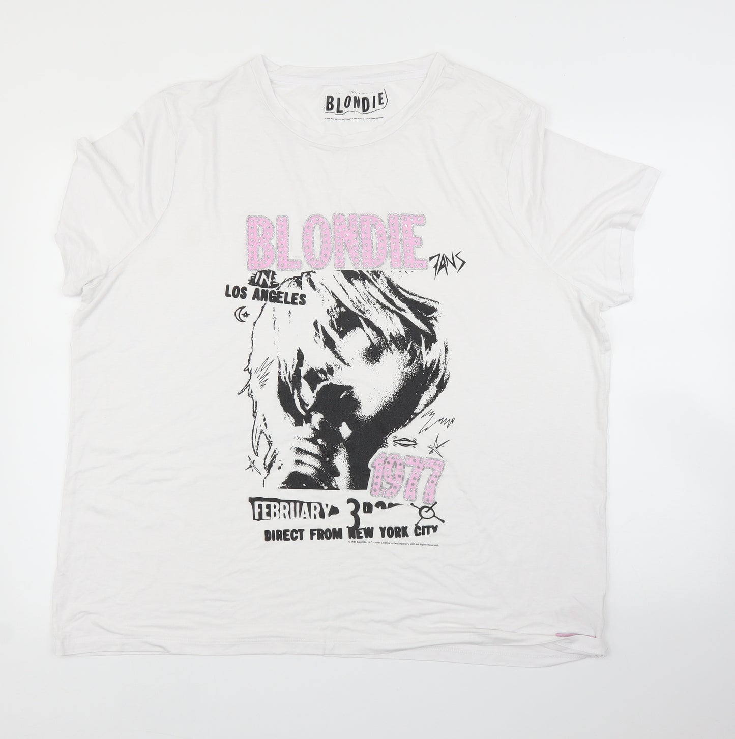 Blondie Womens White   Basic T-Shirt Size 22