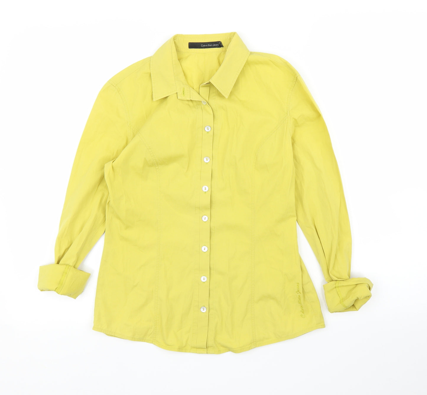 Calvin Klein Jeans Womens Yellow   Basic Blouse Size S