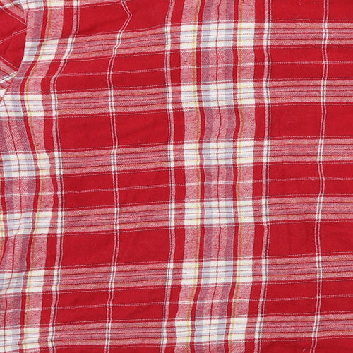 Matalan  Womens Red Check  Basic Button-Up Size M