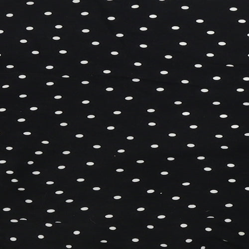 PRETTYLITTLETHING Womens Black Polka Dot  Basic Blouse Size 4