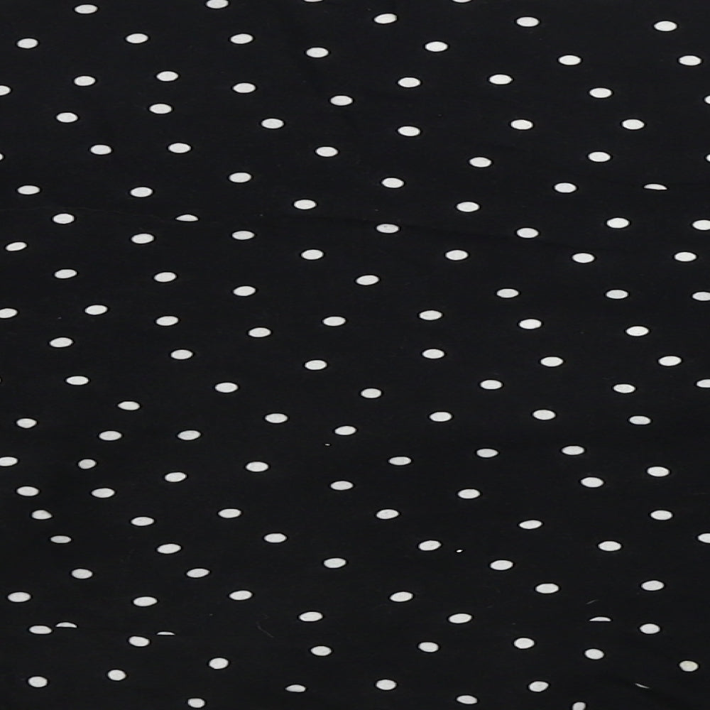 PRETTYLITTLETHING Womens Black Polka Dot  Basic Blouse Size 4