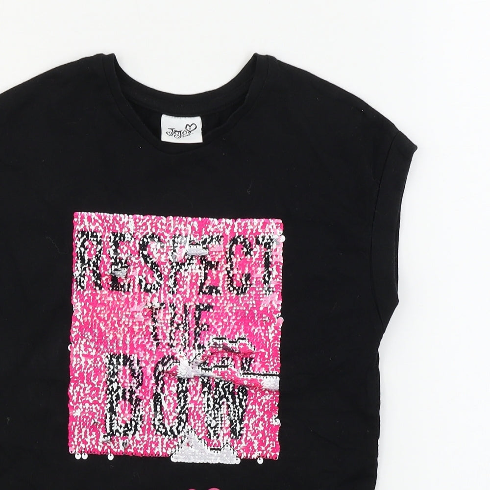 George  Girls Black   Basic T-Shirt Size 8-9 Years