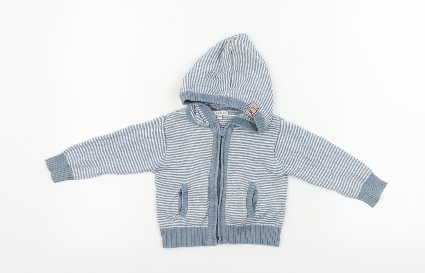 In Extenso  Boys Blue Striped  Full Zip Jumper Size 9-12 Months