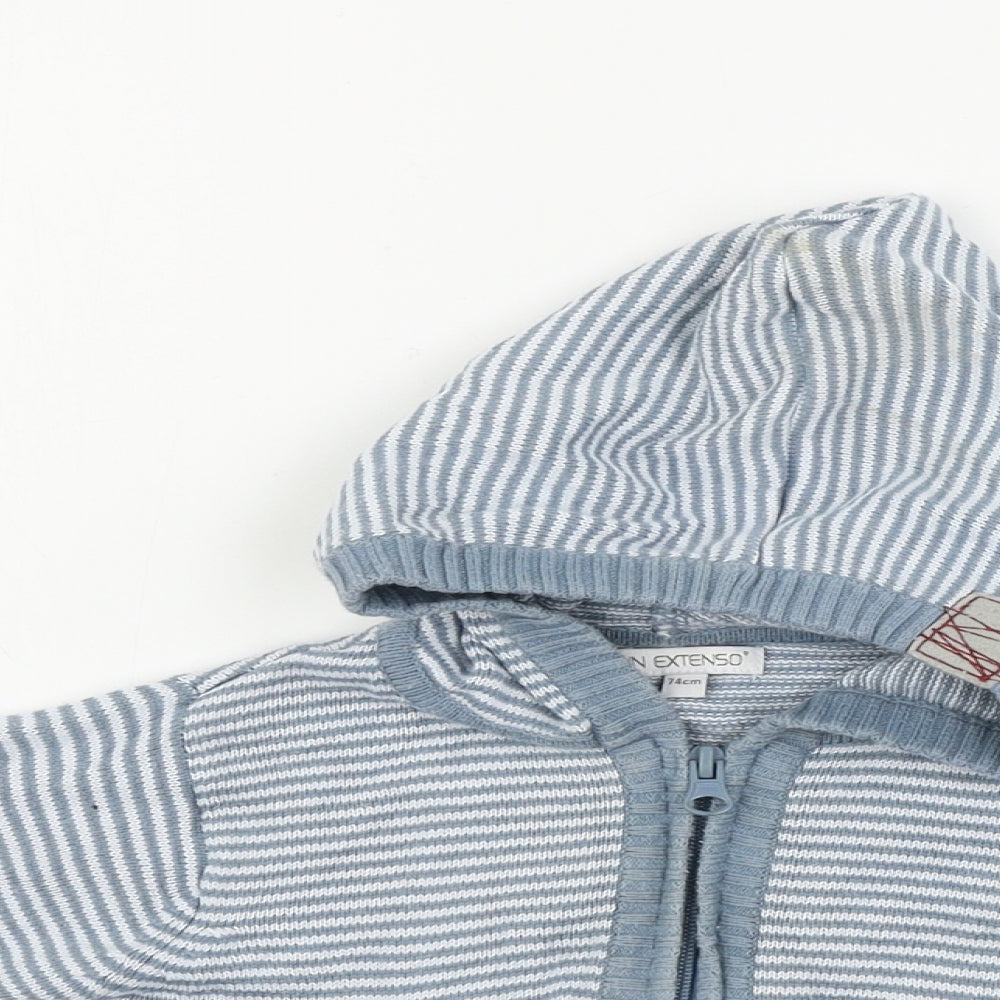 In Extenso  Boys Blue Striped  Full Zip Jumper Size 9-12 Months