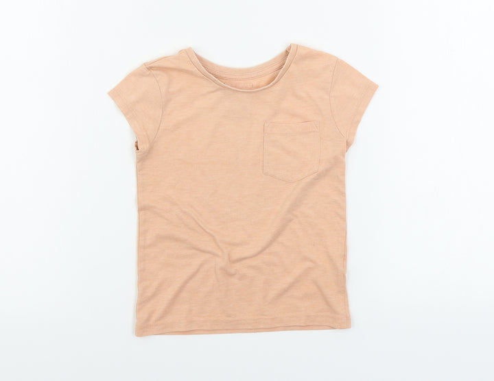 F&F Girls Orange Basic T-Shirt Size 3-4 Years