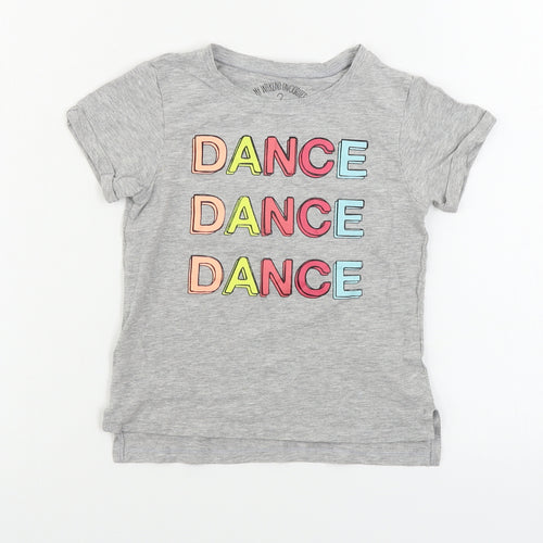 Preworn  Girls Grey   Basic T-Shirt Size 4 Years