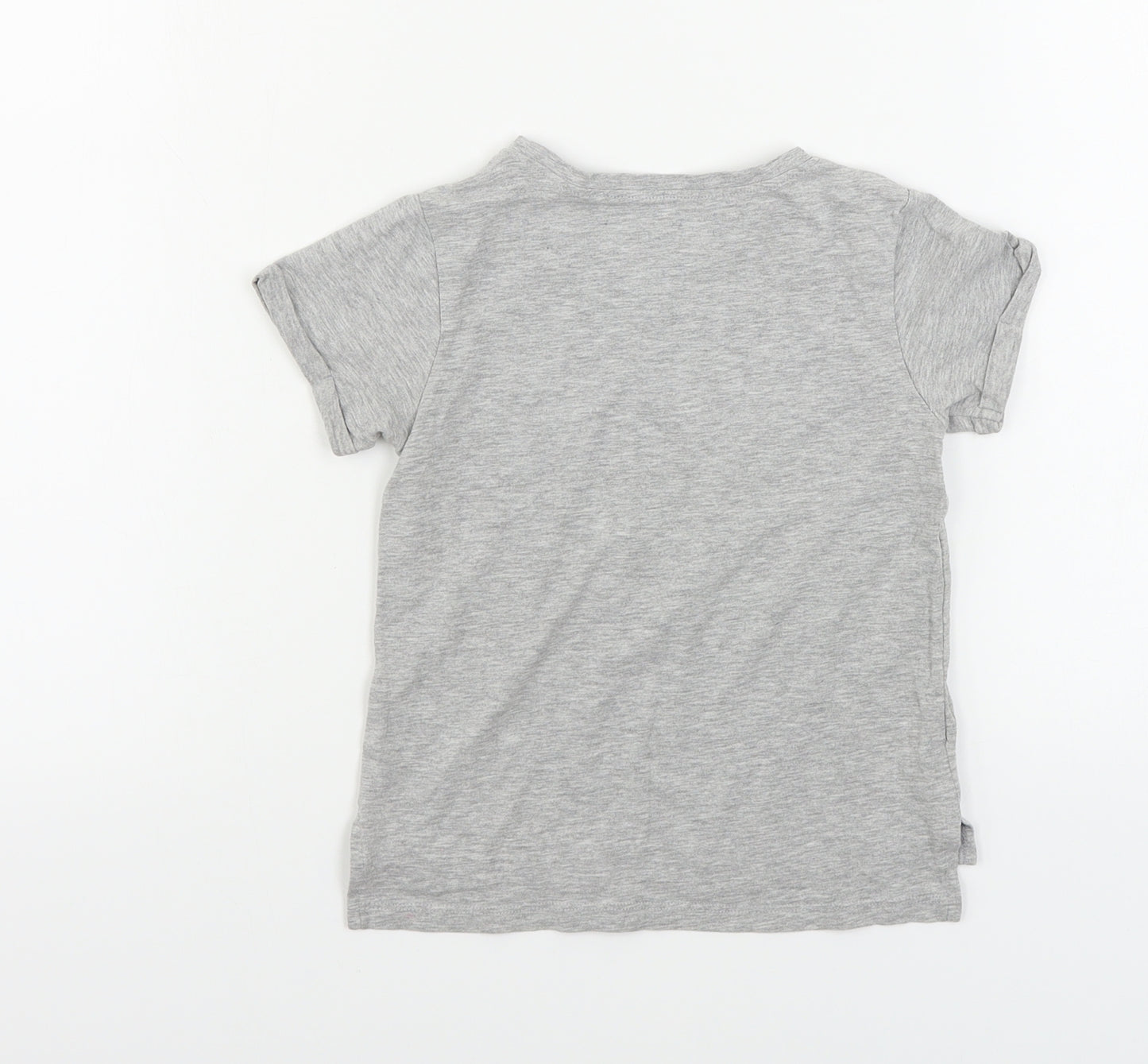Preworn  Girls Grey   Basic T-Shirt Size 4 Years