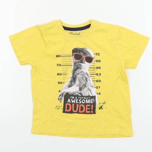 Primark Boys Yellow   Basic T-Shirt Size 2-3 Years