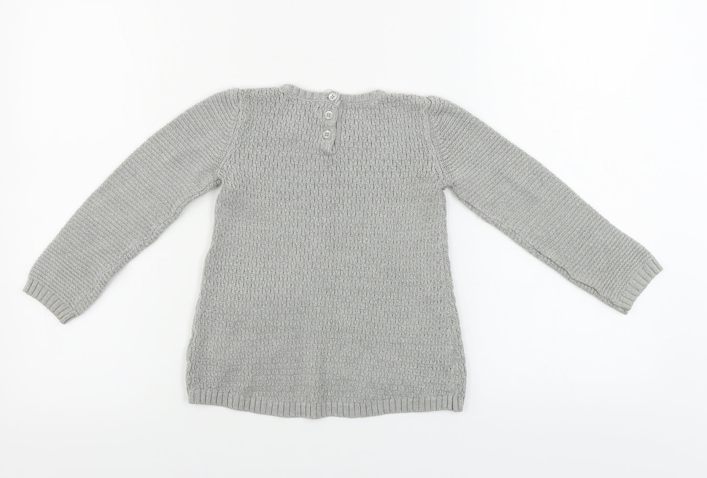Miss Mona mouse  Girls Grey   Pullover Jumper Size 4 Years