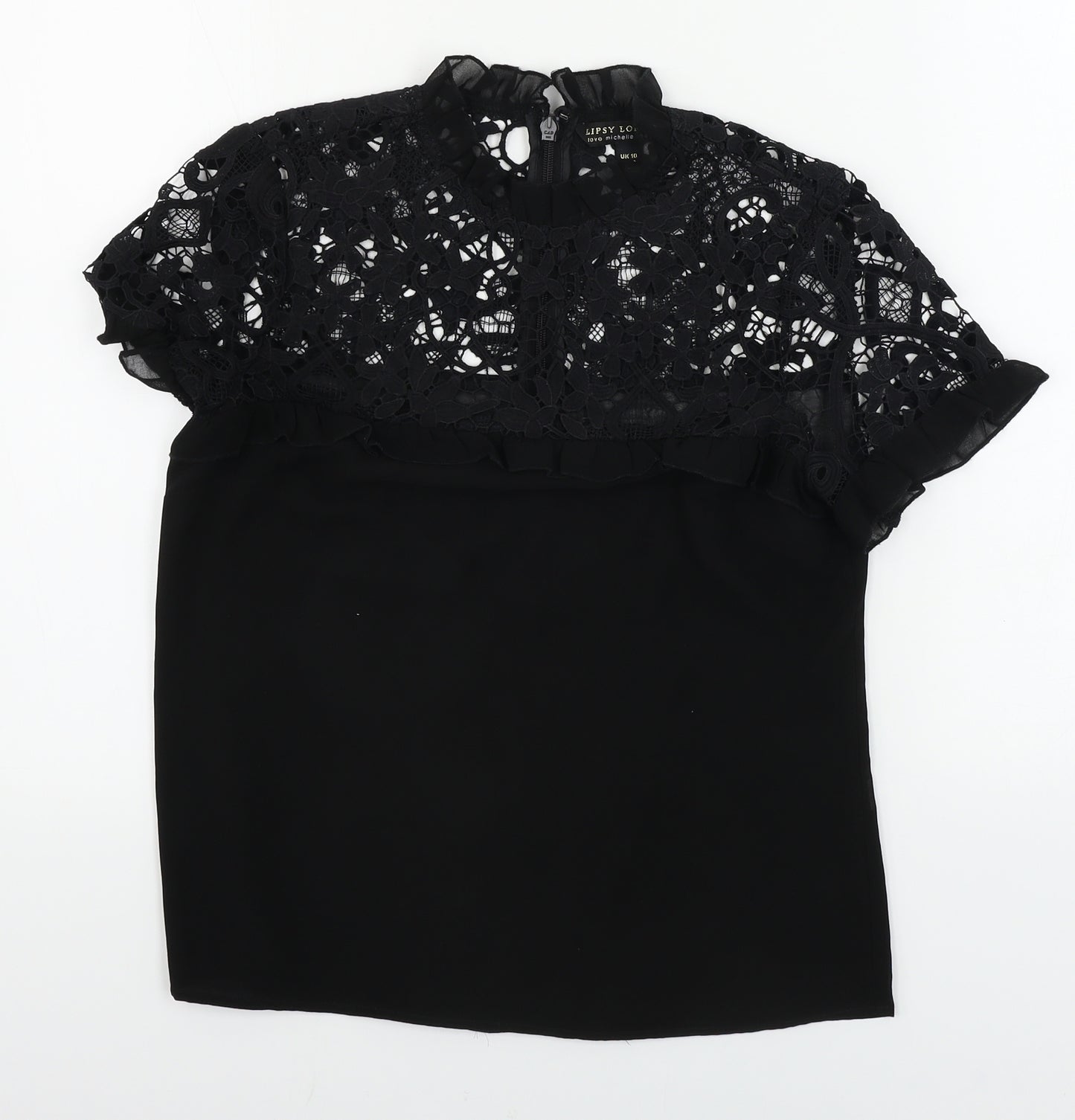 Lipsy  Womens Black   Basic T-Shirt Size 10