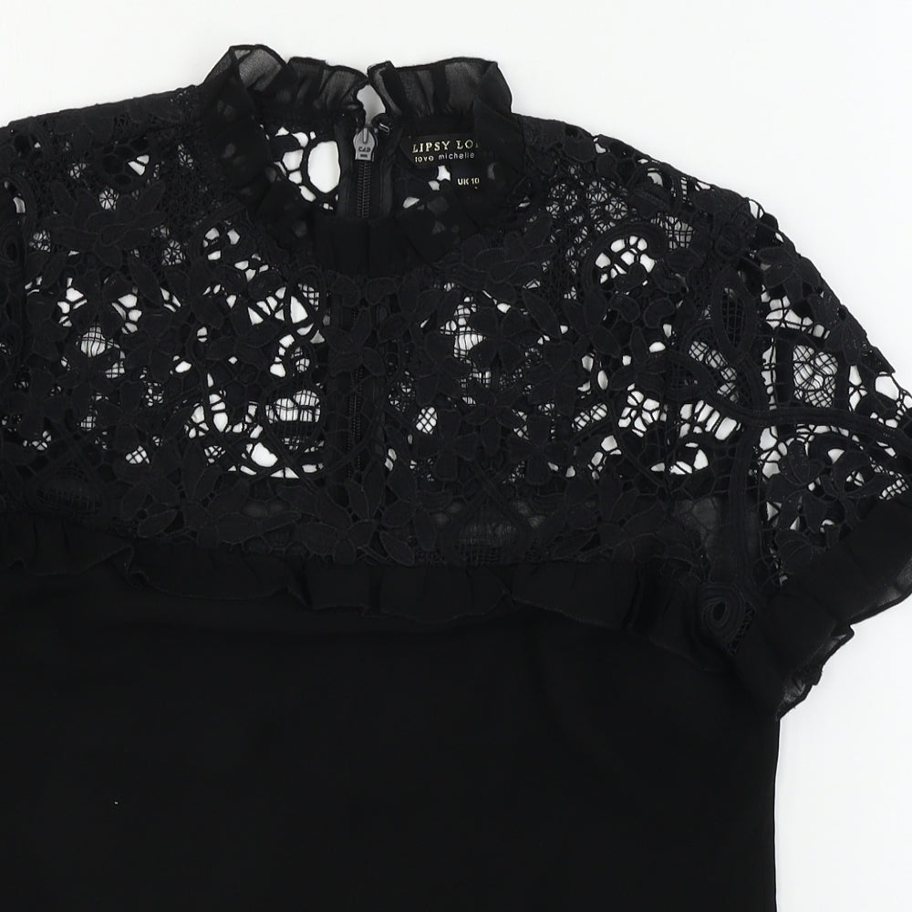 Lipsy  Womens Black   Basic T-Shirt Size 10