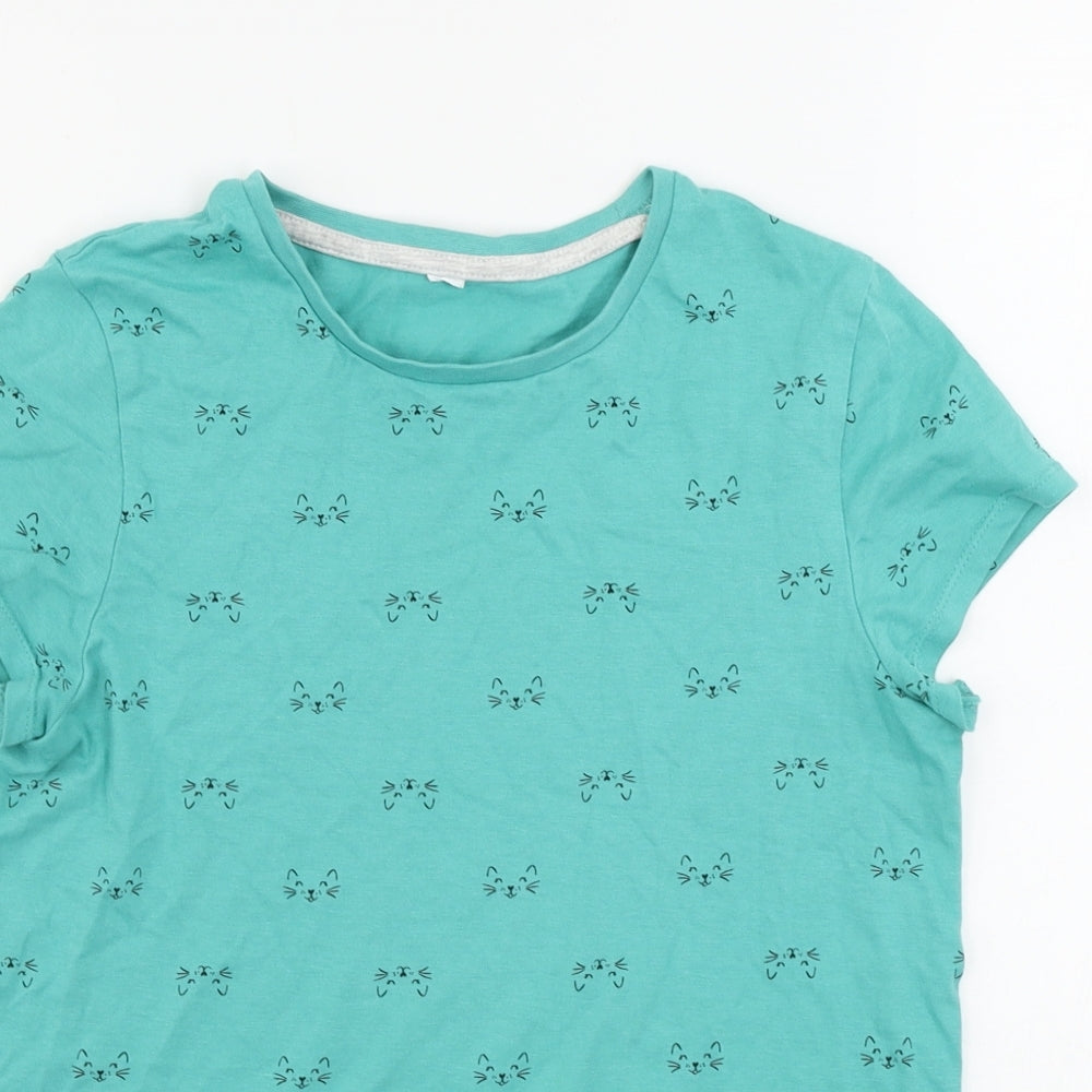 George  Girls Green   Basic T-Shirt Size 12-13 Years