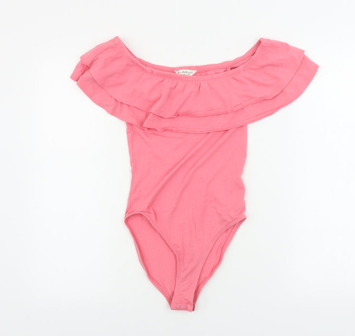 Miss Selfridge Womens Pink Bodysuit One-Piece Size 6